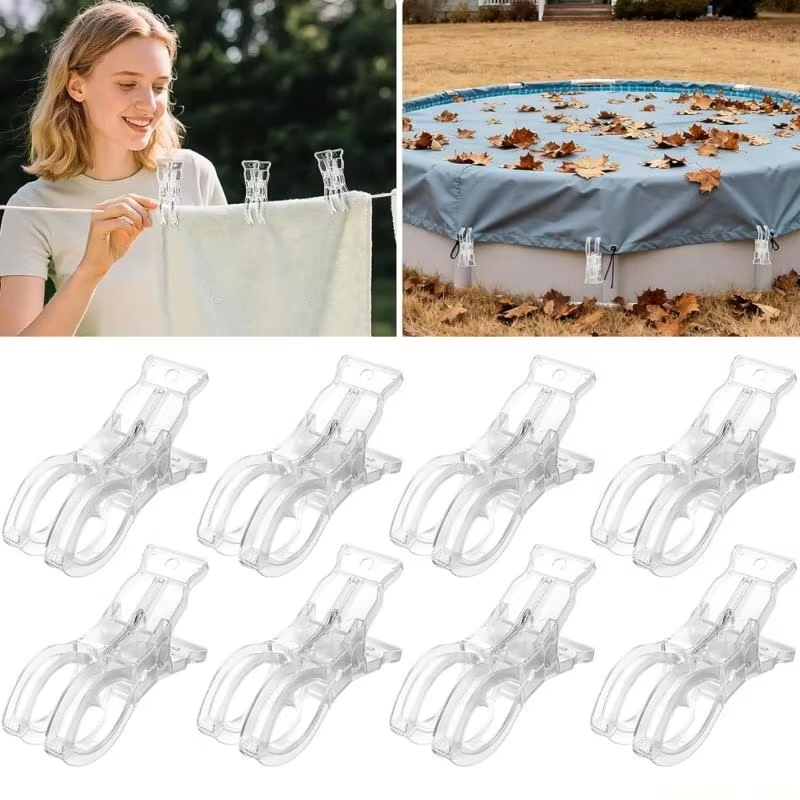Beach Towel Large - 10 sztuk przezroczystych dużych klipsów do