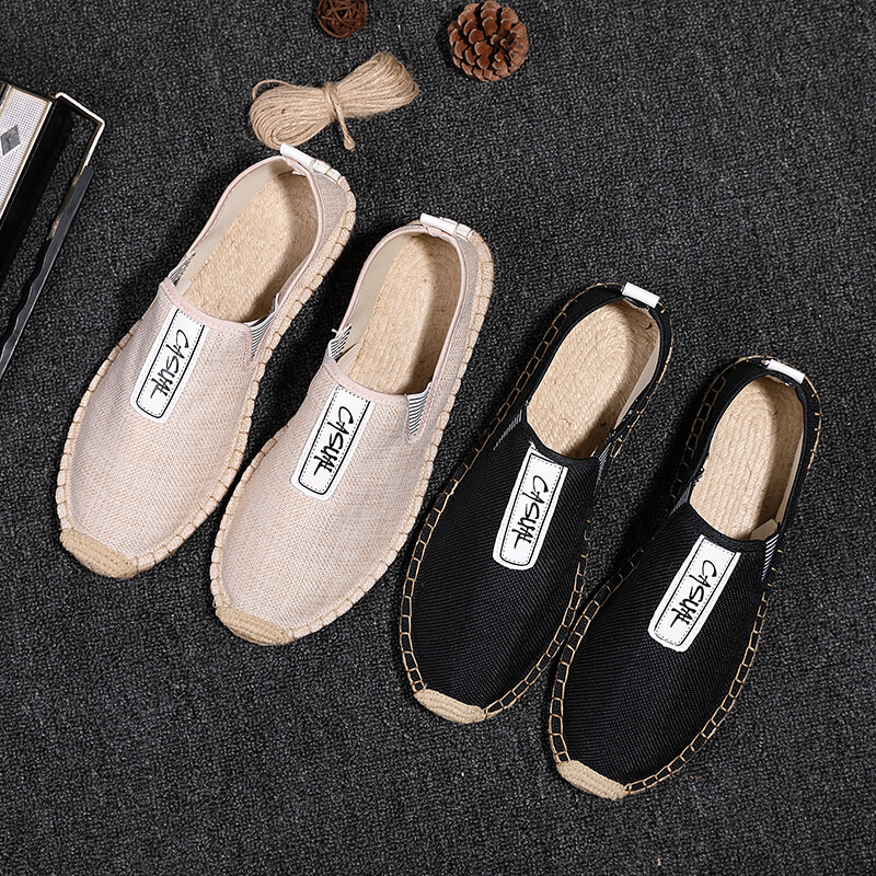 Espadrille Slip On - Lniane męskie buty codzienne, mokasyny, męskie