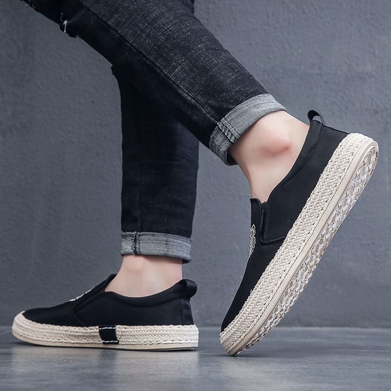 Czarne oddychające buty męskie – Espadrille Slip On recenzja i cena