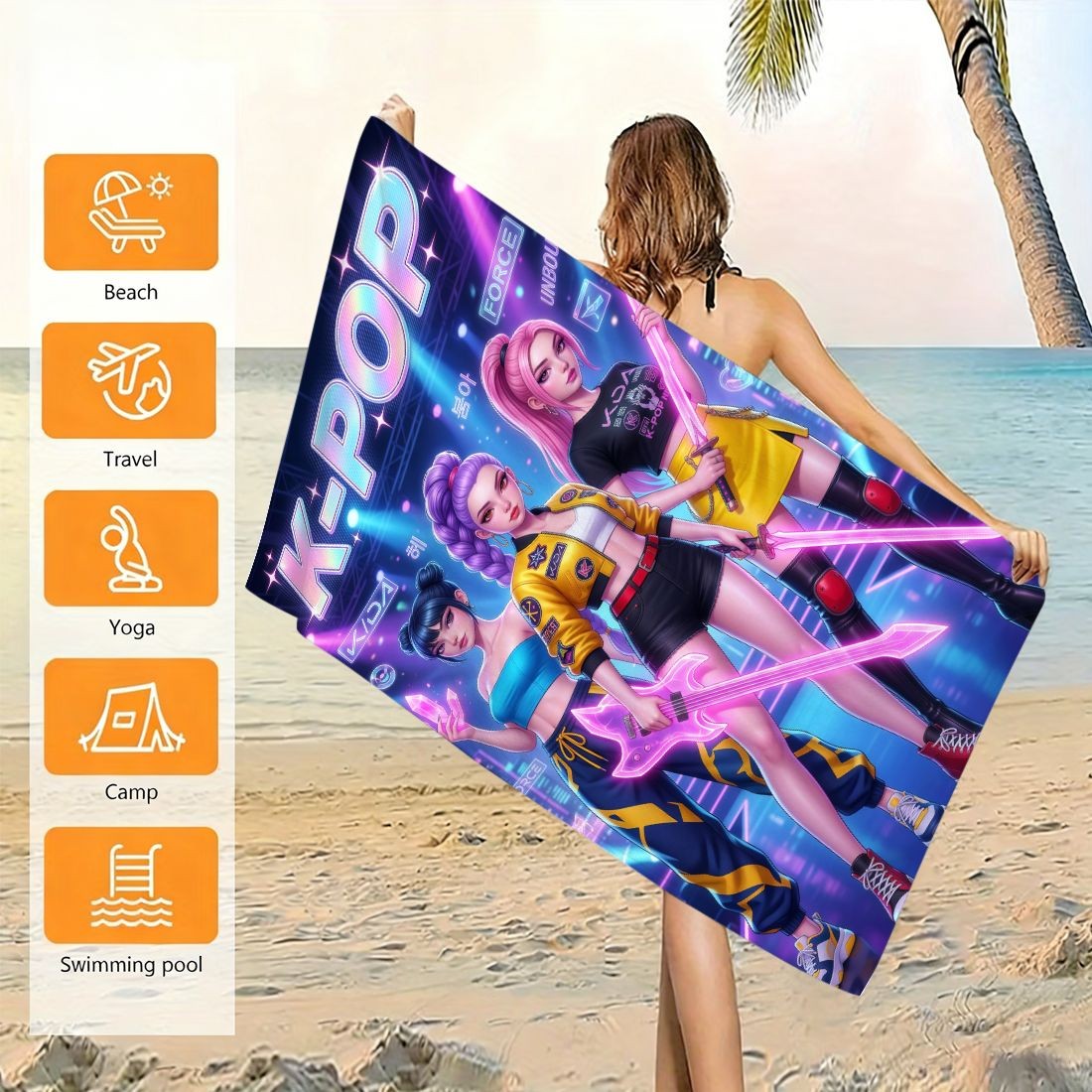 Ręcznik plażowy z nadrukiem K- – Beach Towel Large recenzja i cena