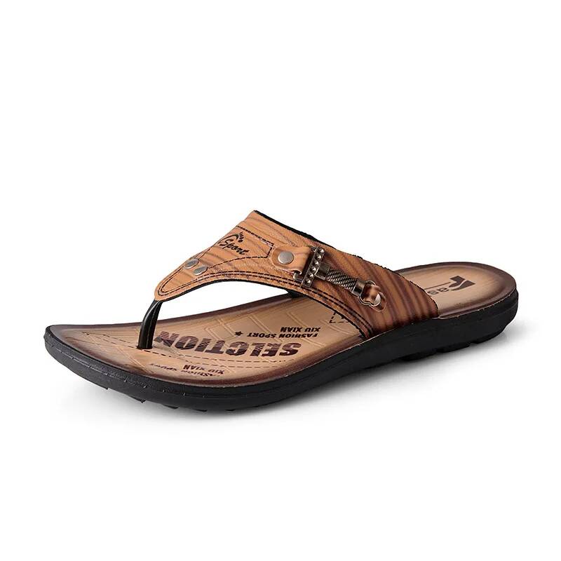Męskie skórzane klapki, chodak – Flip Flop Leather Men recenzja i cena