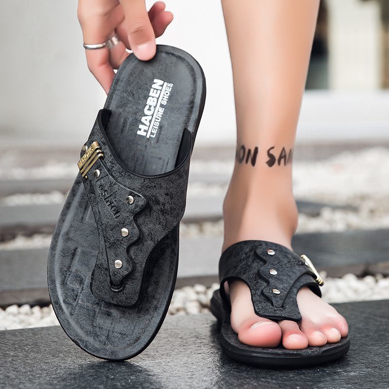 2026 Nowe męskie klapki z praw – Flip Flop Leather Men recenzja i cena