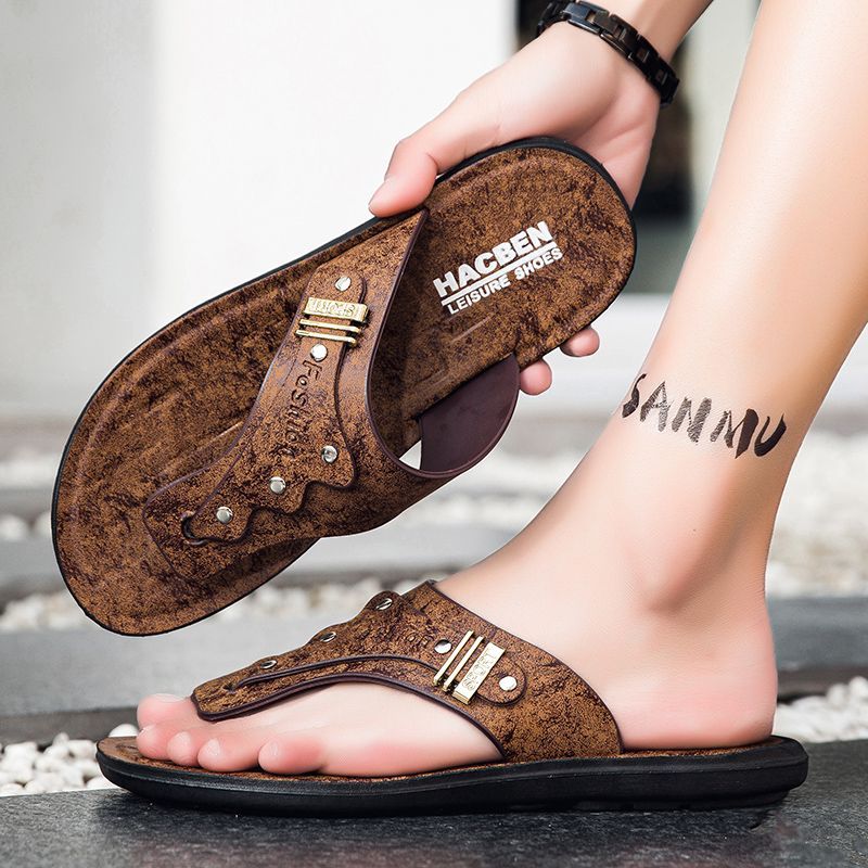 2026 Nowe męskie klapki z praw – Flip Flop Leather Men recenzja i cena