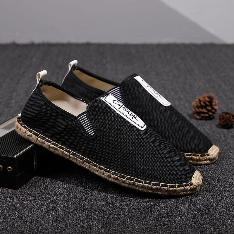 Lniane męskie buty codzienne,  – Espadrille Slip On recenzja i cena